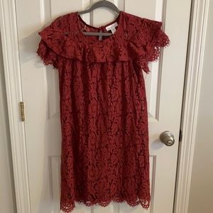Motherhood Maternity Lace Dress - Red